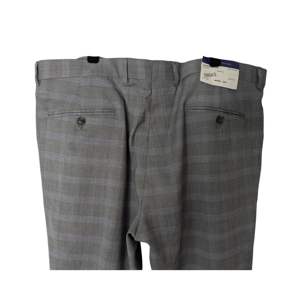 Tommy Hilfiger Lowen Grey Plaid Slim Fit Dress Slacks Men's Size 40 Trousers - Picture 7 of 10